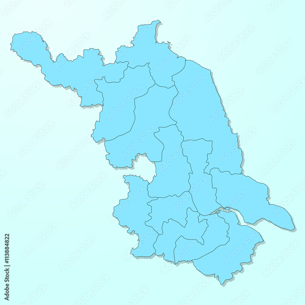 Jiangsu blue map on degraded background vector