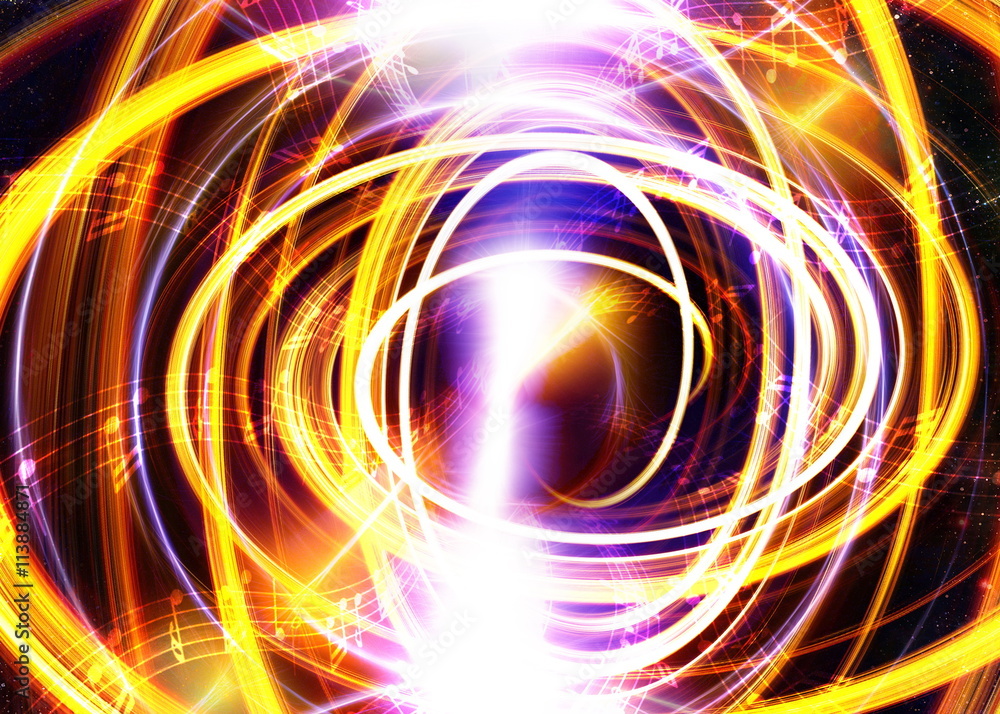 music note and Space and stars with abstrtact color background. music note and Space and stars with abstrtact color background.