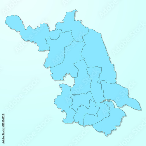 Jiangsu blue map on degraded background vector