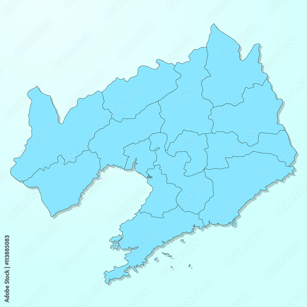 Liaoning blue map on degraded background vector