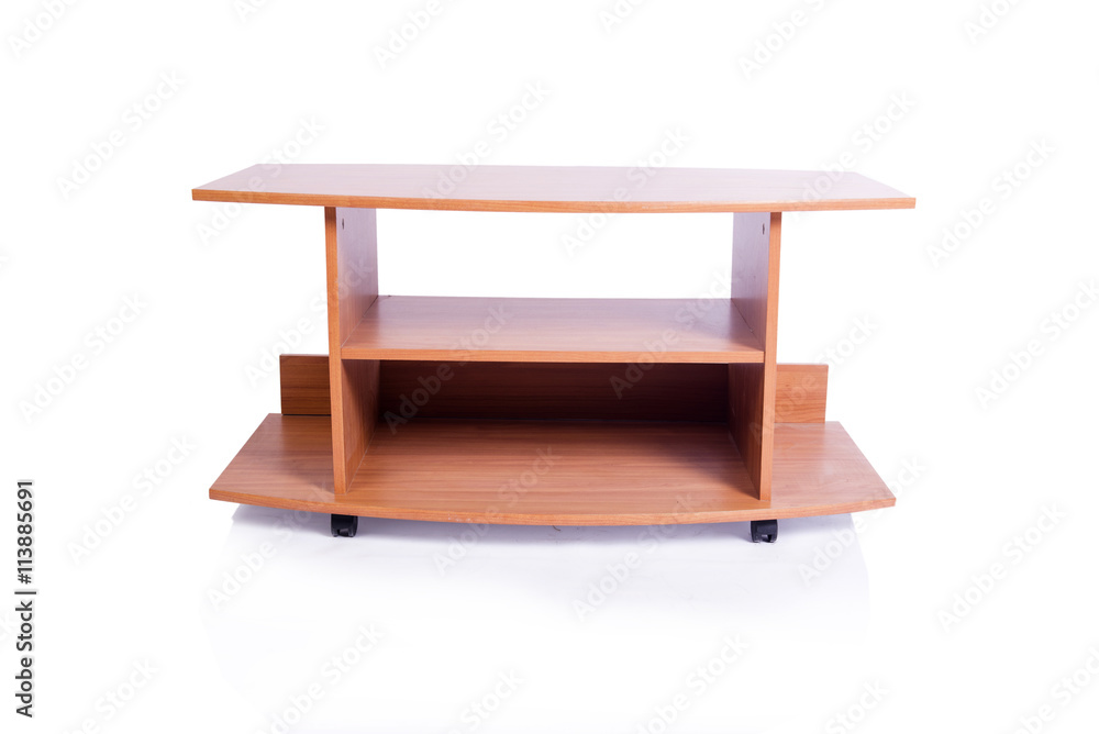 Wooden TV stand isolated on white background Wooden TV stand isolated on white background