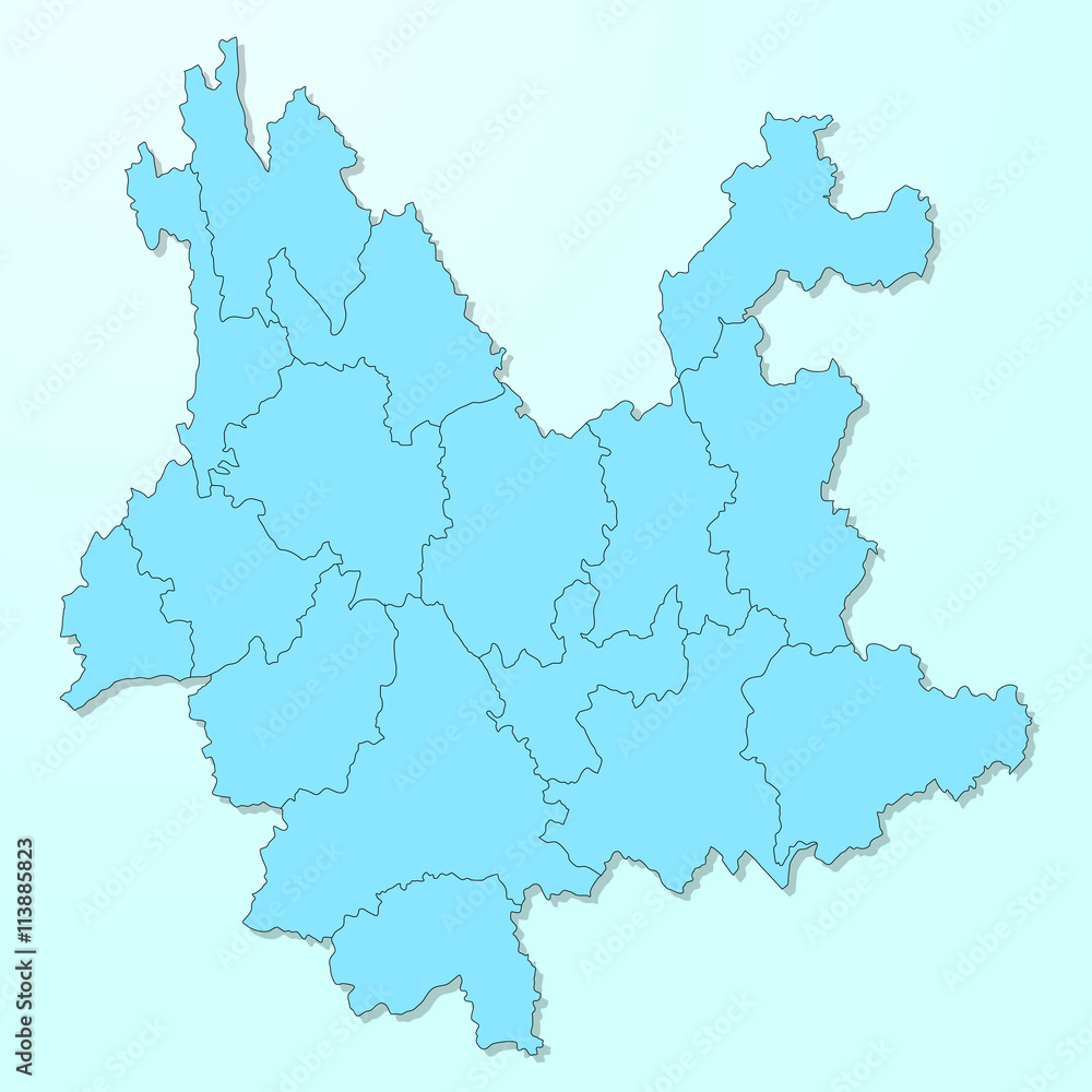 Yunnan blue map on degraded background vector