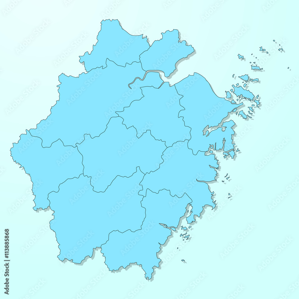 Zhejiang blue map on degraded background vector