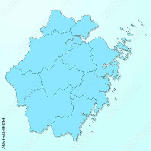 Zhejiang blue map on degraded background vector