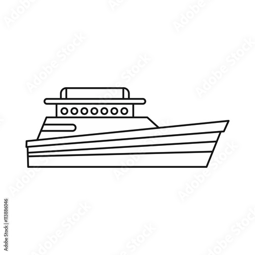 Great powerboat icon, outline style