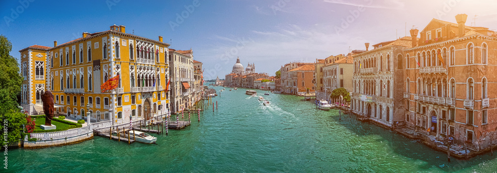 Canal Grande panorama at sunset, Venice, Italy
