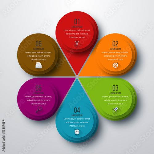 Infographic design with colored