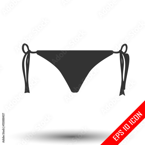 Bikini icon. Simple flat logo of bikini isolated on white background. Vector illustration.