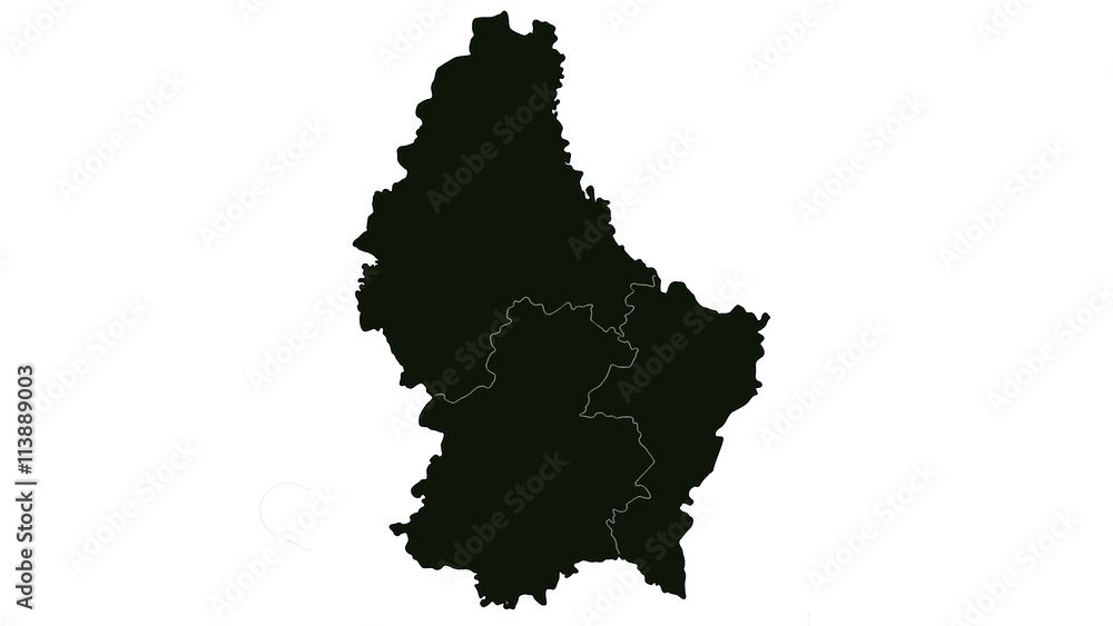 Luxembourg country map detailed visualisation in black Luxembourg country map detailed visualisation in black