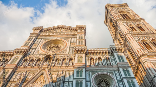 Slika na platnu Famous Cathedral Santa Maria Del Fiore with Giotto's Campanile in Florence, Tusc