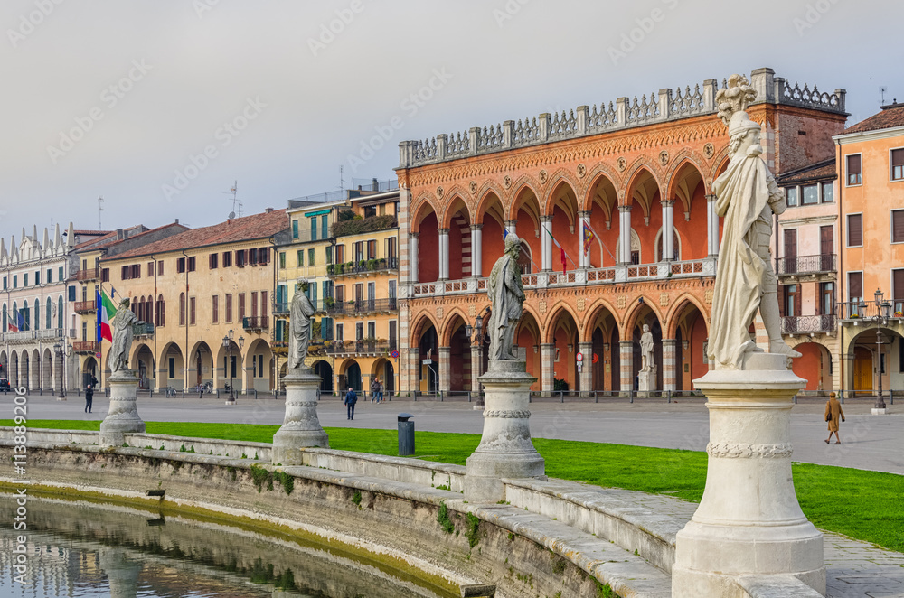 The sculptures and buildings of Prato della Valle, Padova, Italy