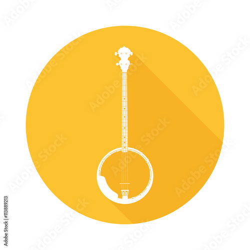 Round Orange Icon of Banjo