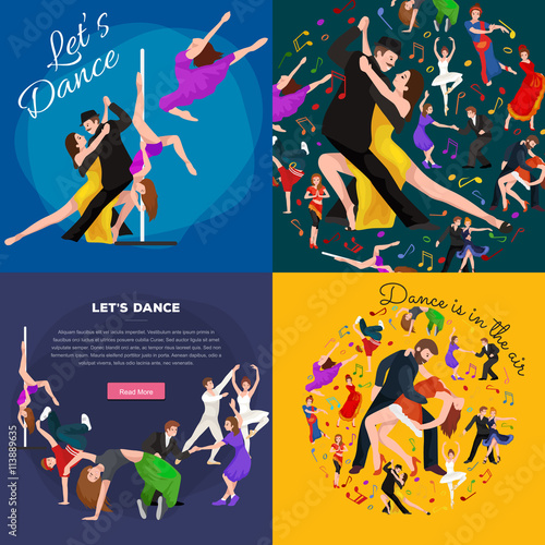 Dancing People  Dancer Bachata  Hiphop  Salsa  Indian  Ballet  Strip  Rock and Roll  Break  Flamenco  Tango  Contemporary  Belly Dance Pictogram Icon. Dancing style of design concept set