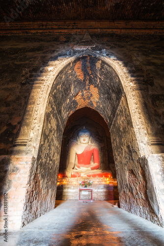 Old Buddha in a Bagan pagoda  Mayanmar