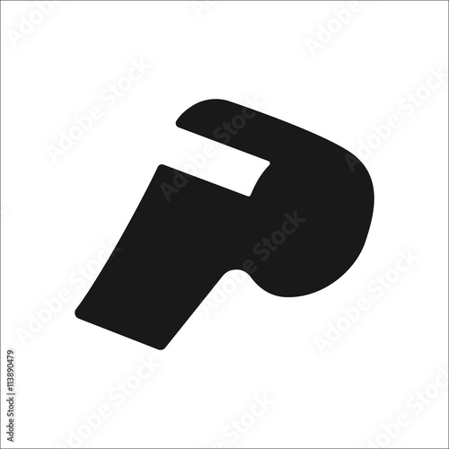 Sport referee whistle sign simple icon on background