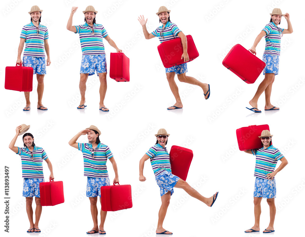 Man preparing for this summer vacation Man preparing for this summer vacation