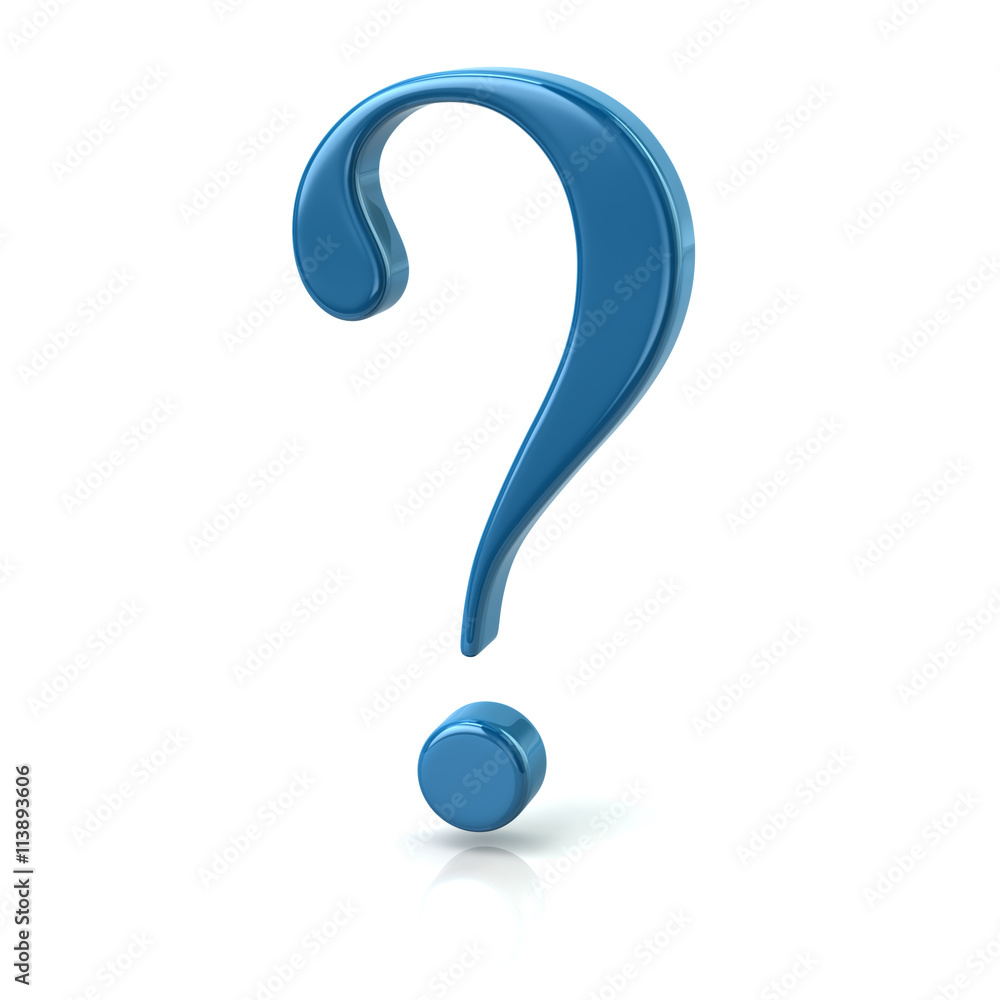3d illustration of blue question sign 3d illustration of blue question sign