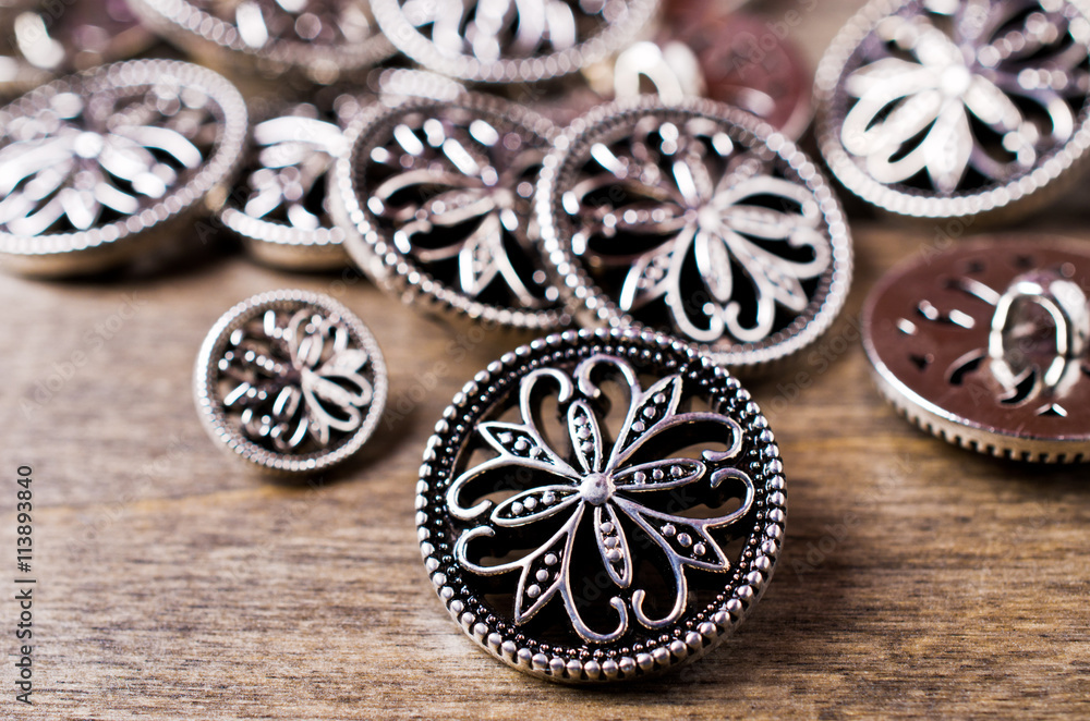 Round metal buttons Round metal buttons