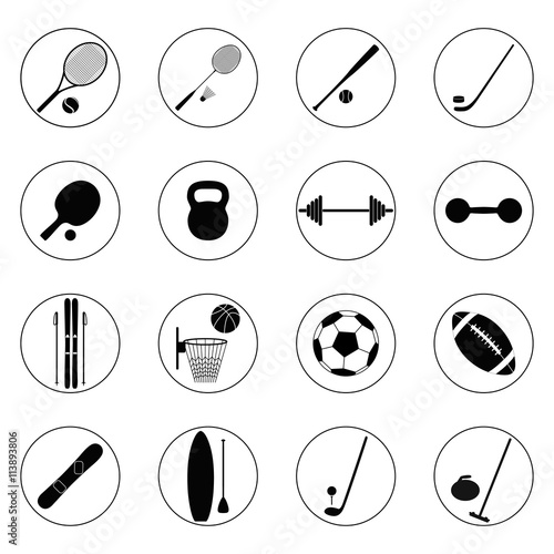 Set of sport icons, vector illustration