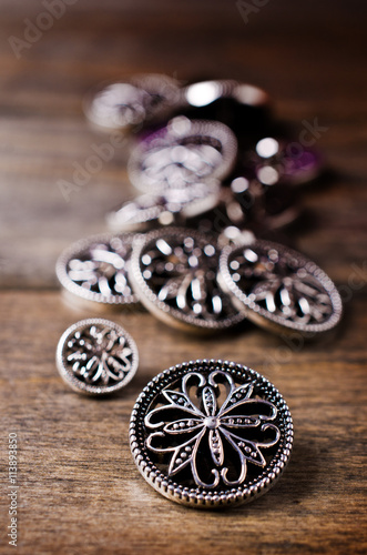 Round metal buttons