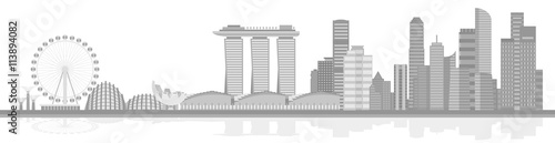 Singapore city skyline. Vector illustration
