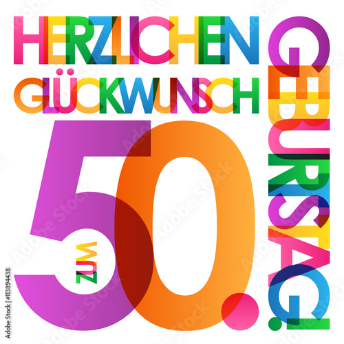 "HERZLICHEN GLÜCKWUNSCH ZUM 50. GEBURTSTAG" Karte 