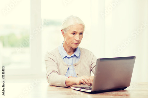 senior woman with laptop at home © Syda Productions