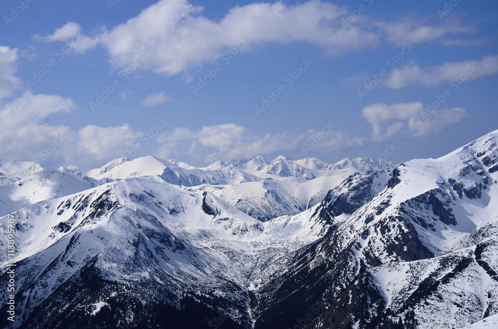 winter panorama of mountains