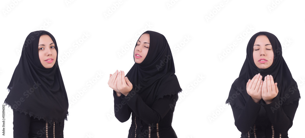 Young muslim woman isolated on white Young muslim woman isolated on white