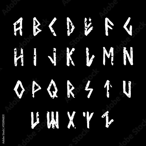 Modern vector runic style alphabet.