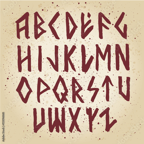 Modern vector runic style alphabet.