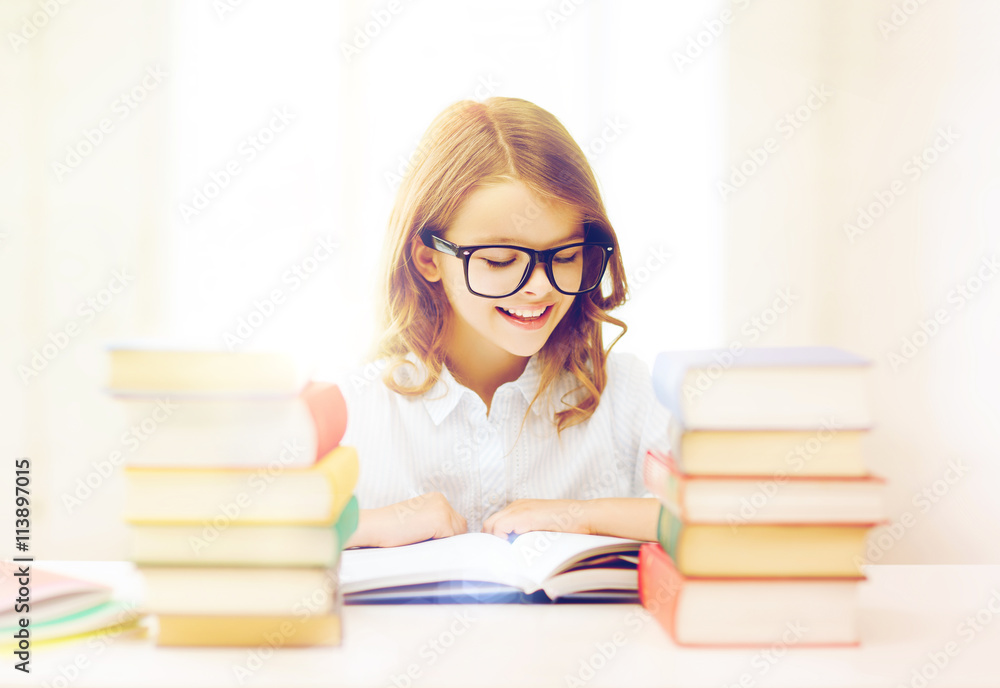 student girl studying at school student girl studying at school