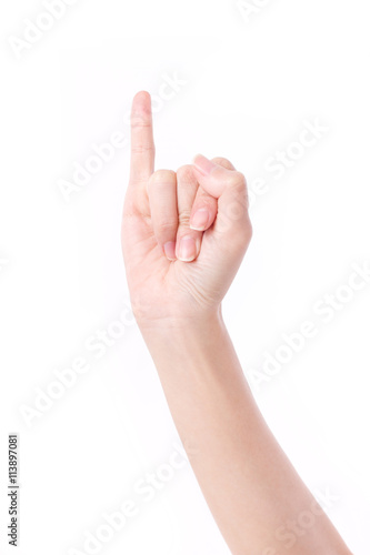 Canvastavla hand showing up little finger