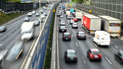 Canvas-taulu Six lane controlled-access highway in Poland