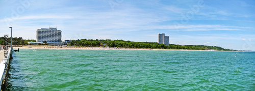 Beach panorama in Timmendorfer Strand, baltic sea, germany