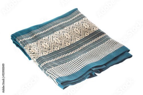 Fabric crafts Silk Cloth Hand made by Thailand isolated on white