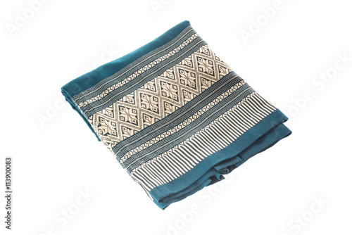 Fabric crafts Silk Cloth Hand made by Thailand isolated on white