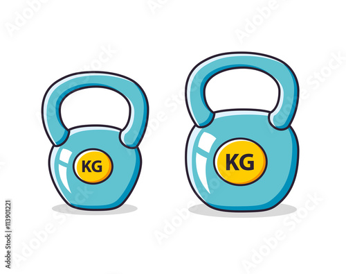 Small and big kettle bells.