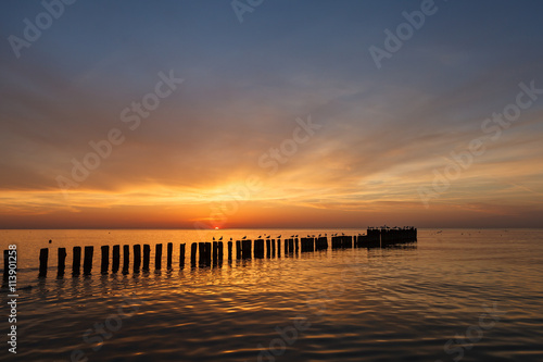 Sunset over the sea