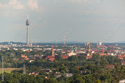 view from the old tower in the city of Nuremberg