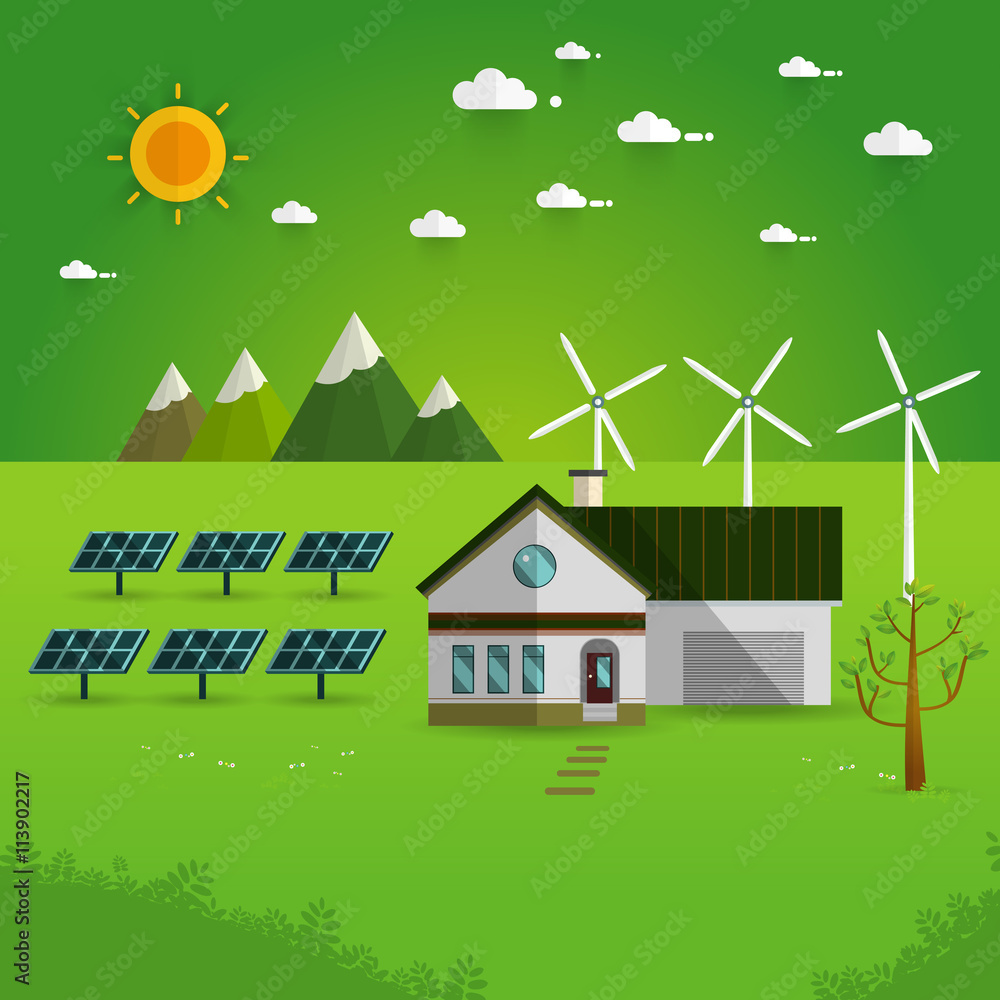 Naklejka premium eco friendly house