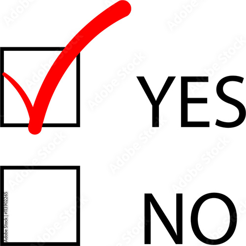 Form whether or not indicated yes. Vector illustration.
