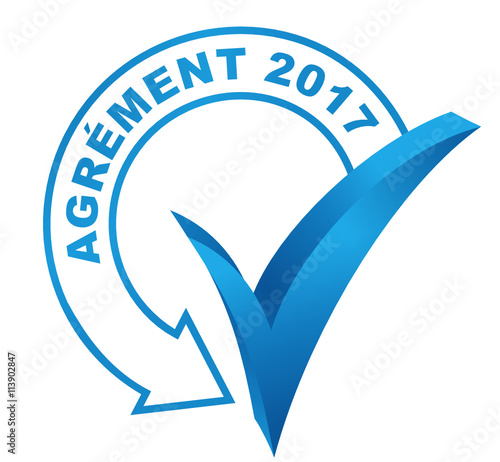 agrément 2017 sur symbole validé bleu