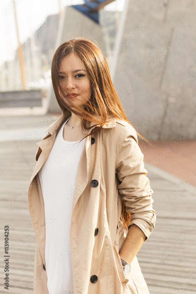 Portrait of a teenage woman redhead with freckles Portrait of a teenage woman redhead with freckles