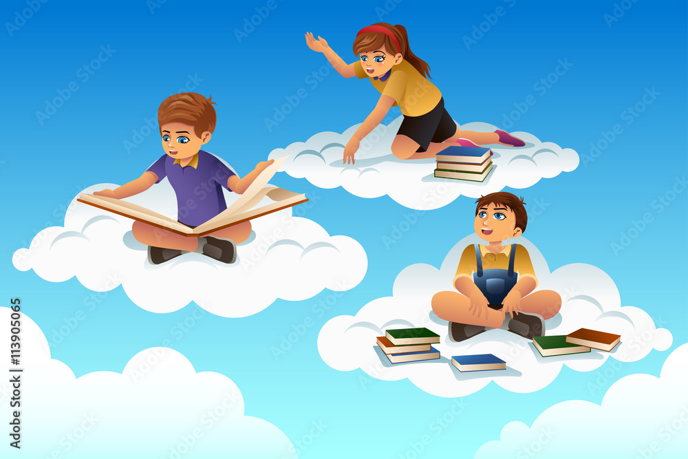 Obraz premium Student Reading a Book