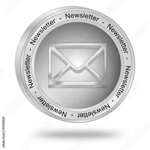 Newsletter Button - 3D illustration