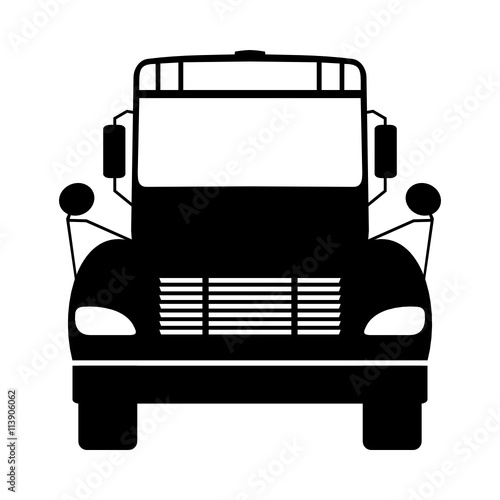 Icon amerikanischer Schulbus schwarze Silhouette