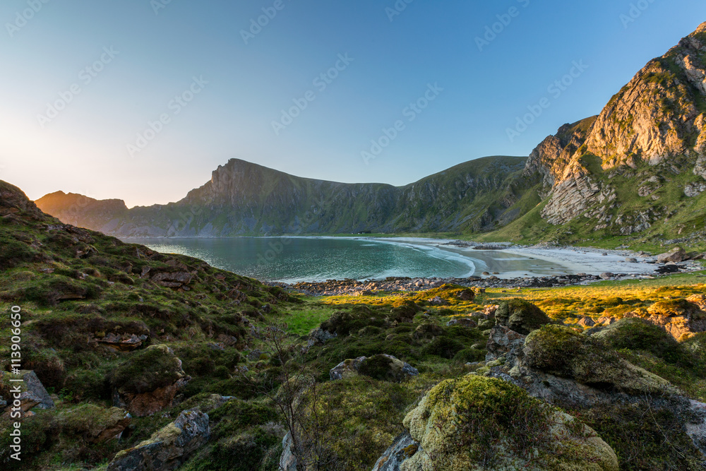 Evening landscape with the beach, Norway