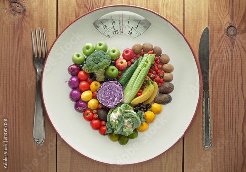 Diet concept heart shape fr...