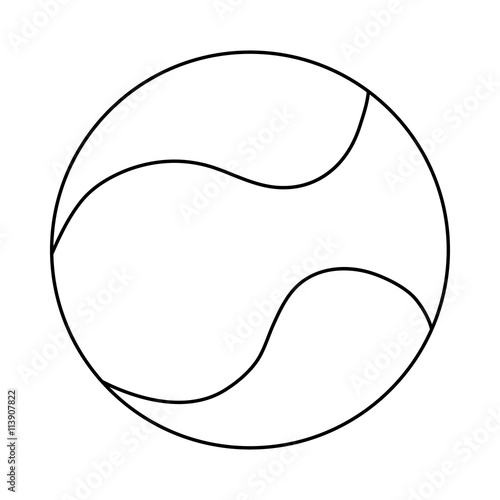 Tennis ball icon in outline style